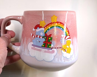 Care Bears Christmas Mug, Grumpy Bear Holiday Sleigh, 20oz