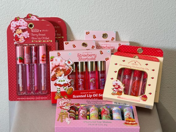 Strawberry Shortcake Lip Oils Lip Balms and Cheek and Jelly Balm