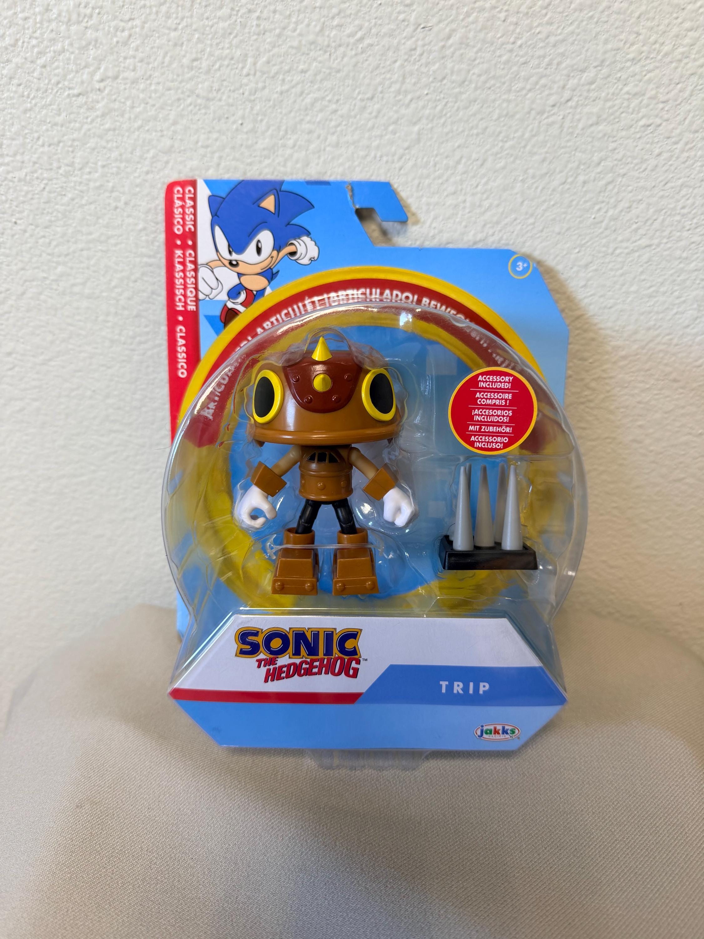 Jakks Pacific Sonic the Hedgehog - Statuetta di riccio con accessorio Checkpoint, 10 cm, colore: Argento