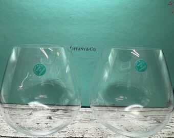 Stemless Wine Glasses Tiffany’s Glass Set Vintage Tiffany’s