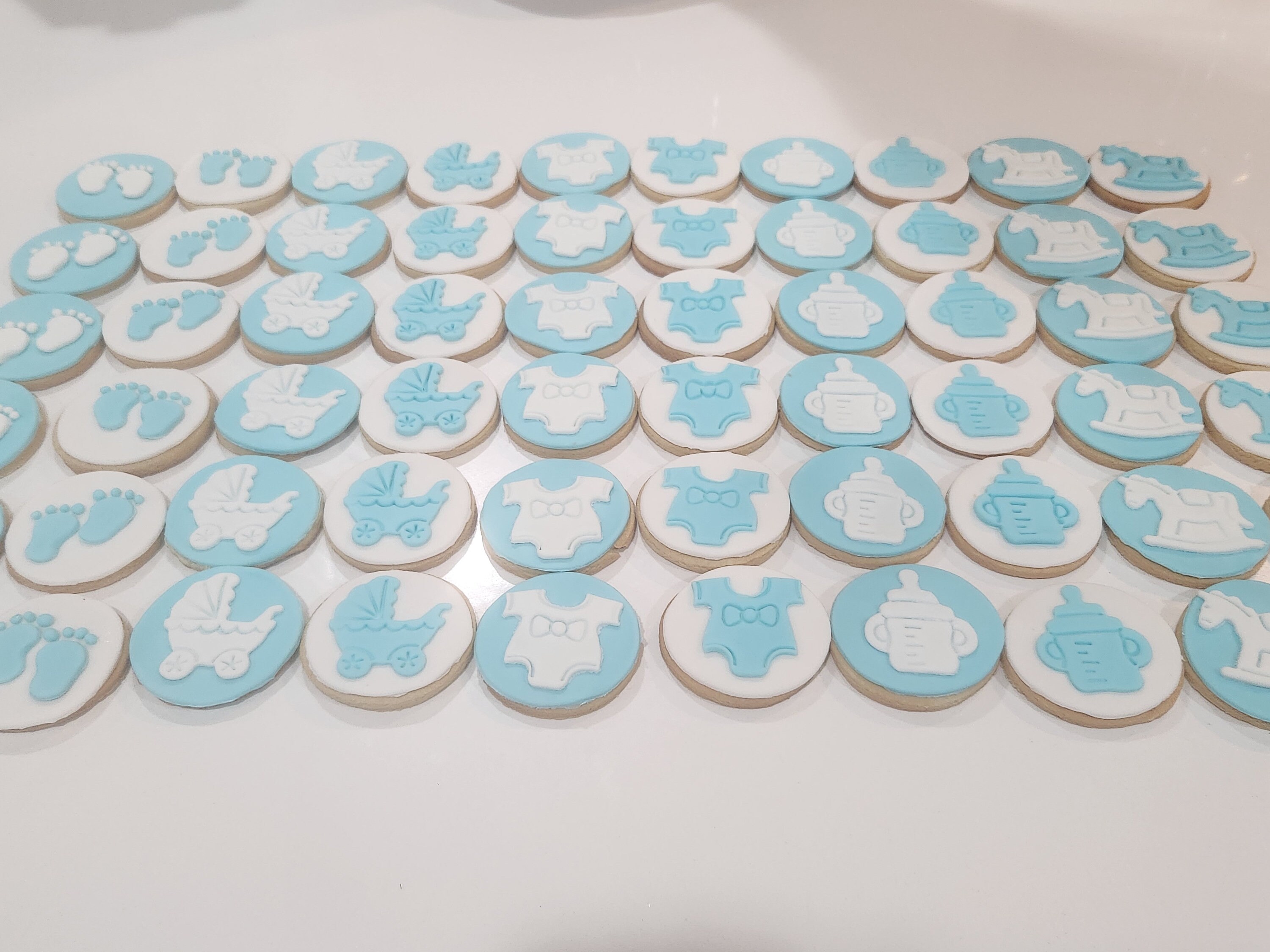 Custom Baby Shower Cookies, Blue Baby Shower Cookies, Little Boy Baby
