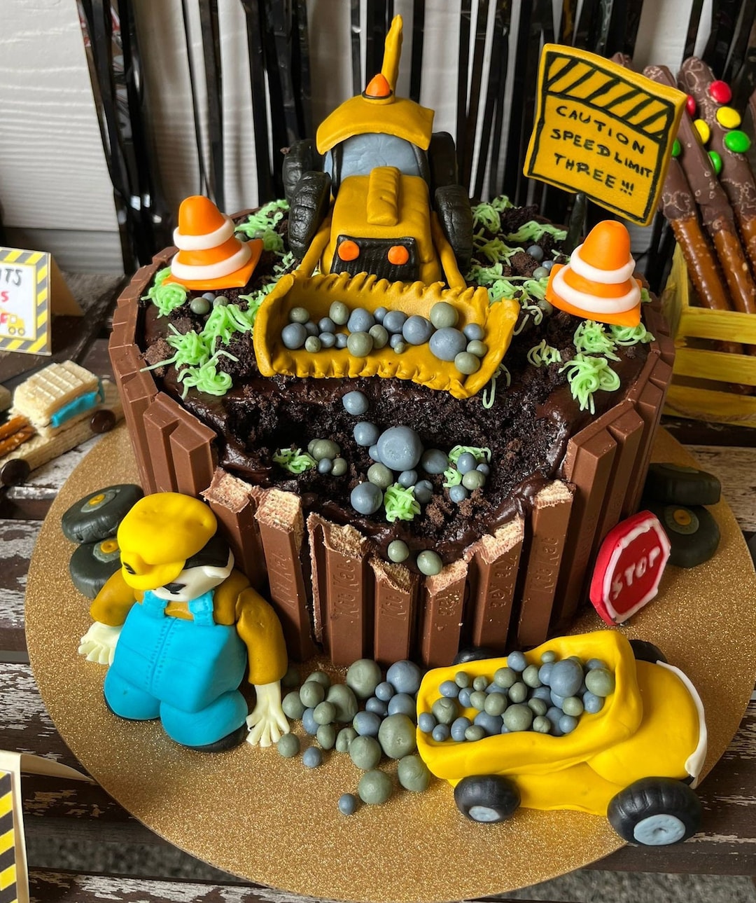 Digger Fondant Cake Topper, Excavator Topper, Dump Truck Topper