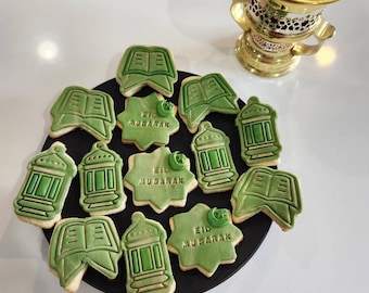 Galletas de fondant personalizadas para Eid, regalo de Ramadán, regalo de Eid, galletas de Eid, galletas de Ramadán, regalo de galletas, obsequios de galletas, obsequios de Ramadán, obsequios de Eid