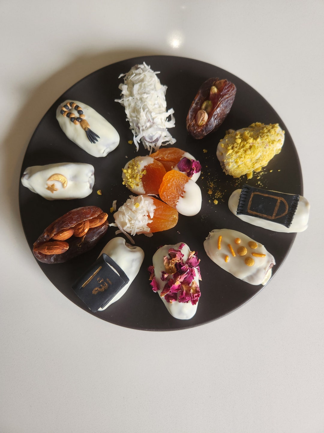 Gourmet Chocolate Covered Dates, Stuffed Mejdool Dates, Nut Stuffed