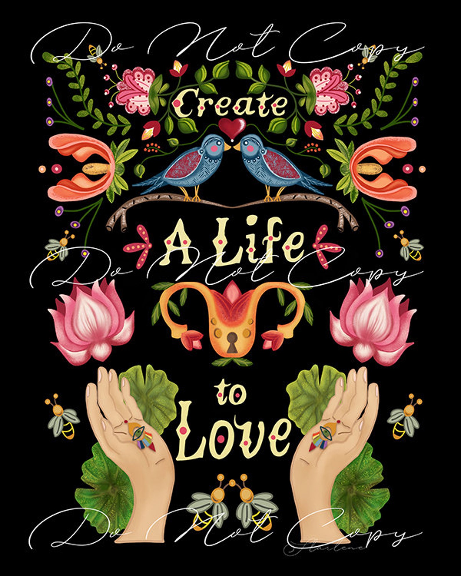 Fresh Look at Inspiring Motivational Folk Art Message Print Modern Wall Art Artist