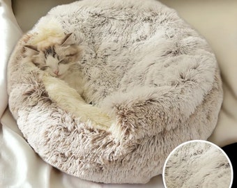 Soft Cat Dog Bed Winter Warm Round Dog Puppy Sleeping Cushion Long Plush Pet Mat House