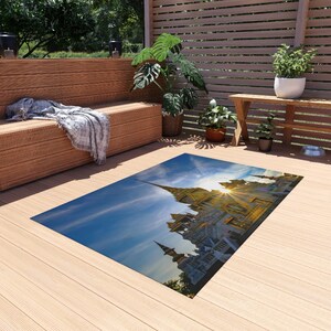 Outdoor Decorative Rug, Modern Patio Carpet, Bohemian Home Decor, Outdoor Living Essentials, Garden Mat, Unique Outdoor Gifts