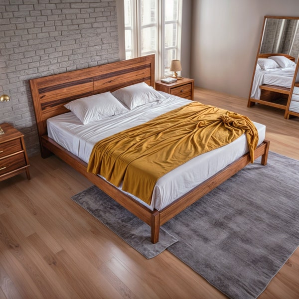 King Platform bed Diy plan, platform bed plans Step By step Plans Easy Build solid wood furniture