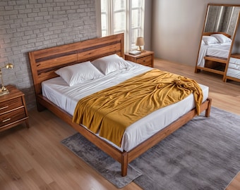 King Platform Bed DIY Plan: Step-by-Step Solid Wood Furniture (PDF)
