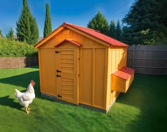 DIY Walk-In Chicken Coop Plan: 8x24 Coop with Run (Digital Download)