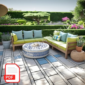 Outdoor Sectional Sofa DIY Build Plans: Patio Furniture (PDF Plan)