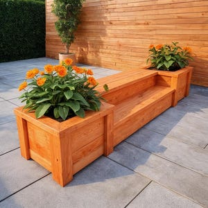 Plannen voor doe-het-zelf plantenbak, plantenbak voor buiten, plantenbak plantenbak omheining, plattegrond houten trap, stappenplan trap, stappenplan plantenbak, plattegronden plantenbak