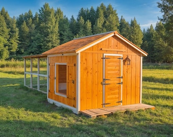 DIY Walk-In Hühnerstall Pläne, große Coop & Run Holzbearbeitungspläne