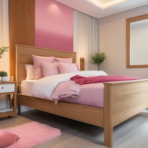 Marco de cama Queen DIY, planos de camas modernas, marco de cama de perfil bajo, marco de cama minimalista, planos de carpintería DIY