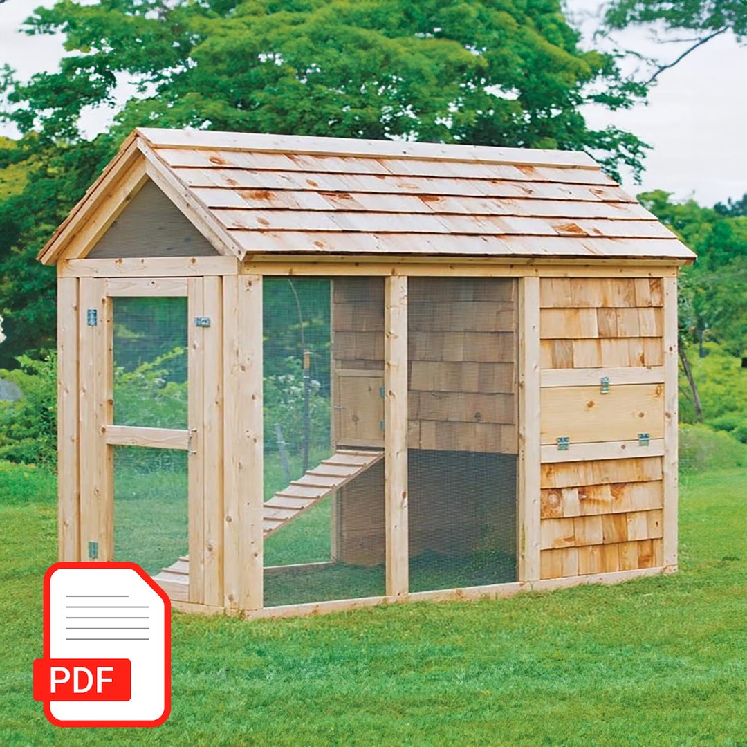 4 8foot Chicken Coop & Run Plans Chicken Coop Build Plan Chicken Run