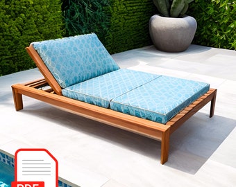 DIY Poolside Wood Lounger Plan- Outdoor Furniture- Instant PDF download!