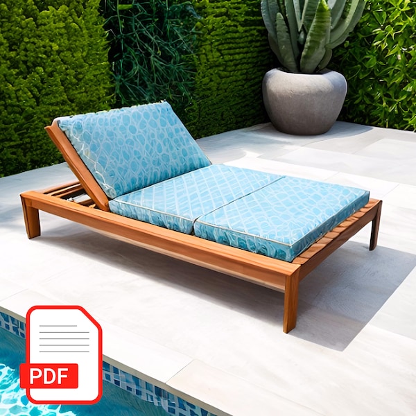 DIY Poolside Wood Lounger Plan- Outdoor Furniture- Instant PDF download!