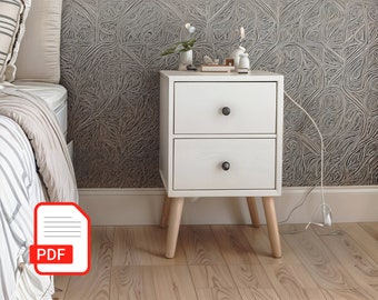 Nightstand with 2 Drawers Build Plans: DIY End Table (Digital Download)
