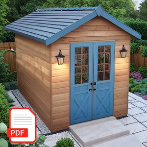 Modern Shed Plans, Backyard Shed Diy, 12x8 Shed Plan- Outdoor shed - office shed plans- PDF Instant Download!