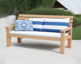 Outdoor Bench with Backrest Plan: DIY Patio Furniture (PDF Download)
