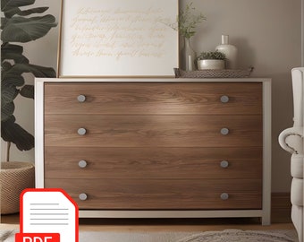 Luxus Möbel Bauplan -Kommode Holz mit 4 Schubladen -Schrank Kommode -Schrank Kommode (PDF Bauplan)