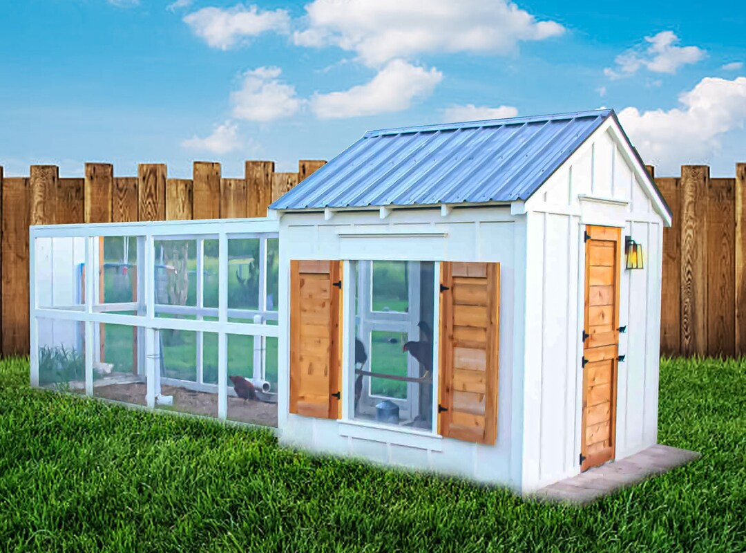 Large Chicken Coop & Run Plans Chicken Coop Build Plan Etsy