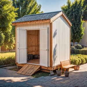Diy shed plan| Modern Shed plans | shed plan| Garden storage Shed Plans, Patio Wooden Storage room , build plans yard Outdoor Office Shed