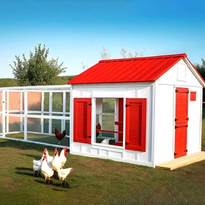 Large Chicken Coop Plans with Run: DIY Backyard Farm (PDF)
