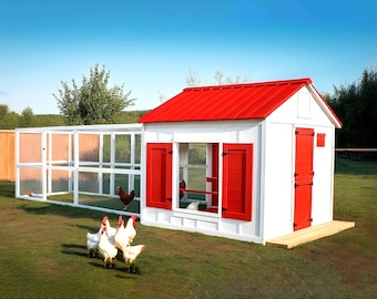 Large Chicken Coop Plans with Run: DIY Backyard Farm (PDF)