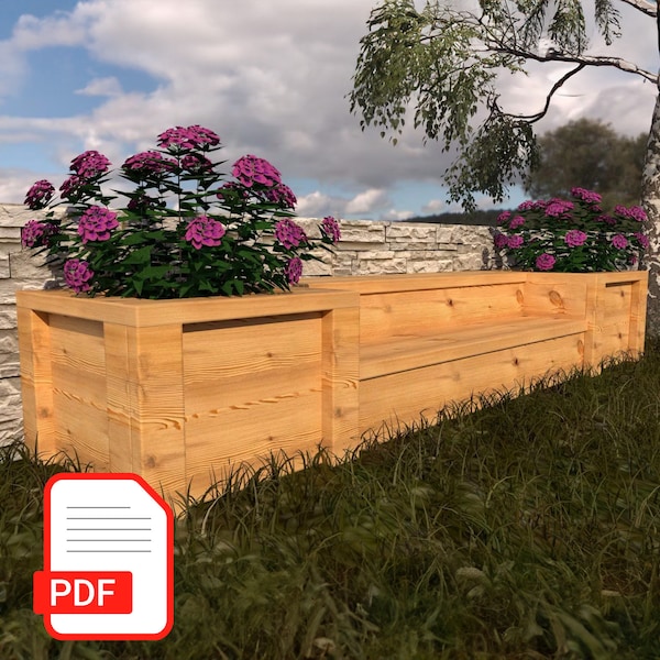 Garden Planter Plan, DIY outdoor Planter , Fence Picket flower box Plans, , Flower Box Plans, DIY Flower Box, Flower box ,Planter Box Plans