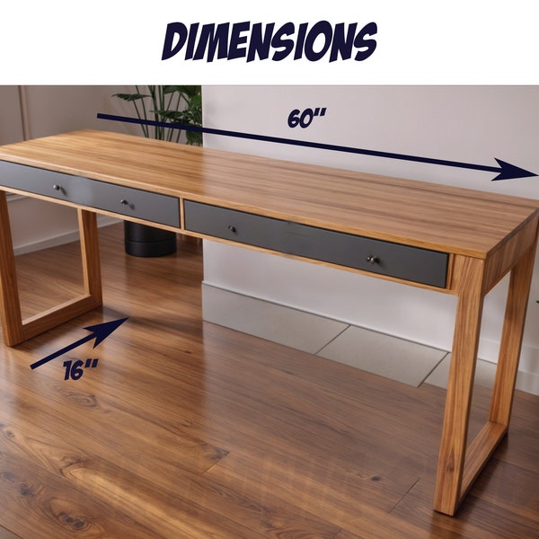 Desk with Drawers Pdf Plan- Standing Desk - Home Office Desk- Step by step Plans