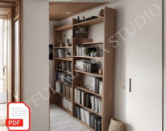 DIY Shelving for home/Office Plan || wooden shelves || Bookcase DIY Plan || PDF Download