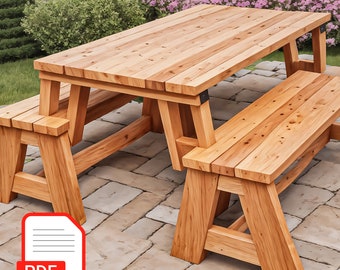 Convertible Picnic table, Picnic Table plans, Patio Furniture - PDF Instant Download!