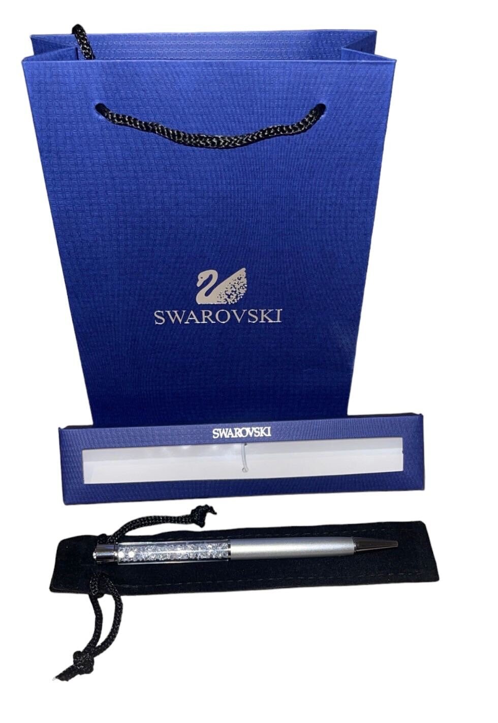 Beautiful Swarovski Like Crystalline Silver Ballpoint Pen artisanal