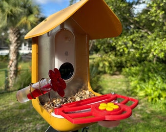PIAOLGYI Sitzstange Für Bird Buddy Futterspender – Rot, Aus Acryl – Einfach Anzuschrauben, Für Vögel Wie Finken & Wellensittiche