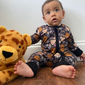 Pijama de bambú con cremallera - Sleepy Safari