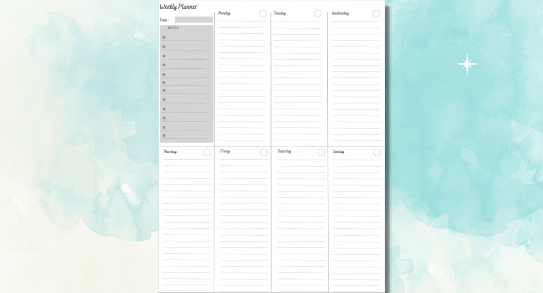 Weekly Planner to Do List | Version Printable and Digital | Vertical ...