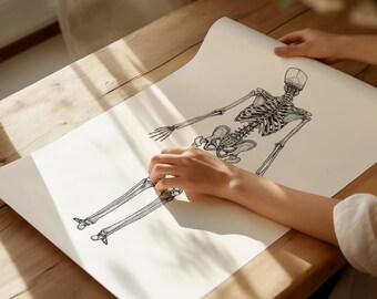 Posterior Skeleton | Human Anatomy Prints | Clinically Accurate Drawings | Hand Drawn and Printed on Poster Paper