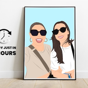 Custom Best Friend Gift, Faceless Portrait Print, Best Friend Portrait, Custom Portrait, Faceless Digital Portrait, Custom Illustration