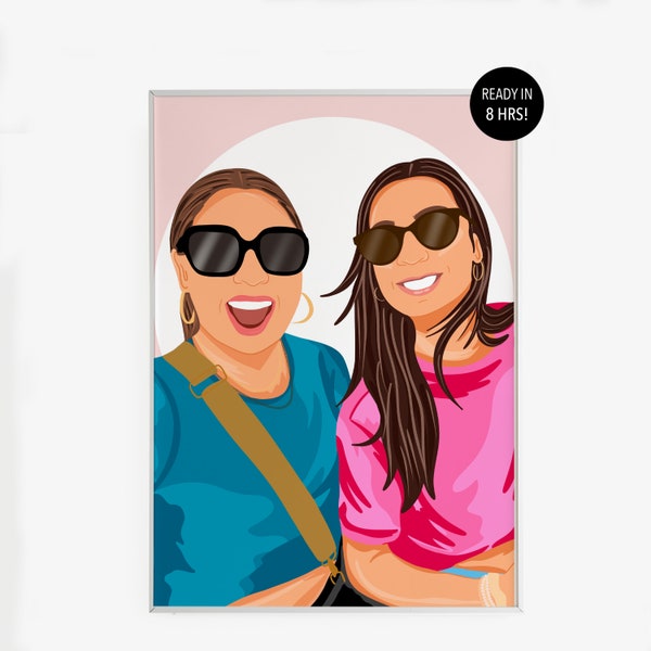 Custom Best Friend Gift, Faceless Portrait Print, Best Friend Portrait, Custom Portrait, Faceless Digital Portrait, Custom Illustration