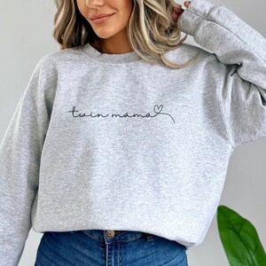 Twin Mama Sweatshirt, Twin Mom Gift, Twin mom Sweatshirt, Minimalistic, Twin baby shower, Mom of Twins,  twins pregnancy shirt