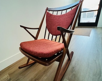 Rocking chair, mid century teak vintage - Frank Reenskaug for Bramin