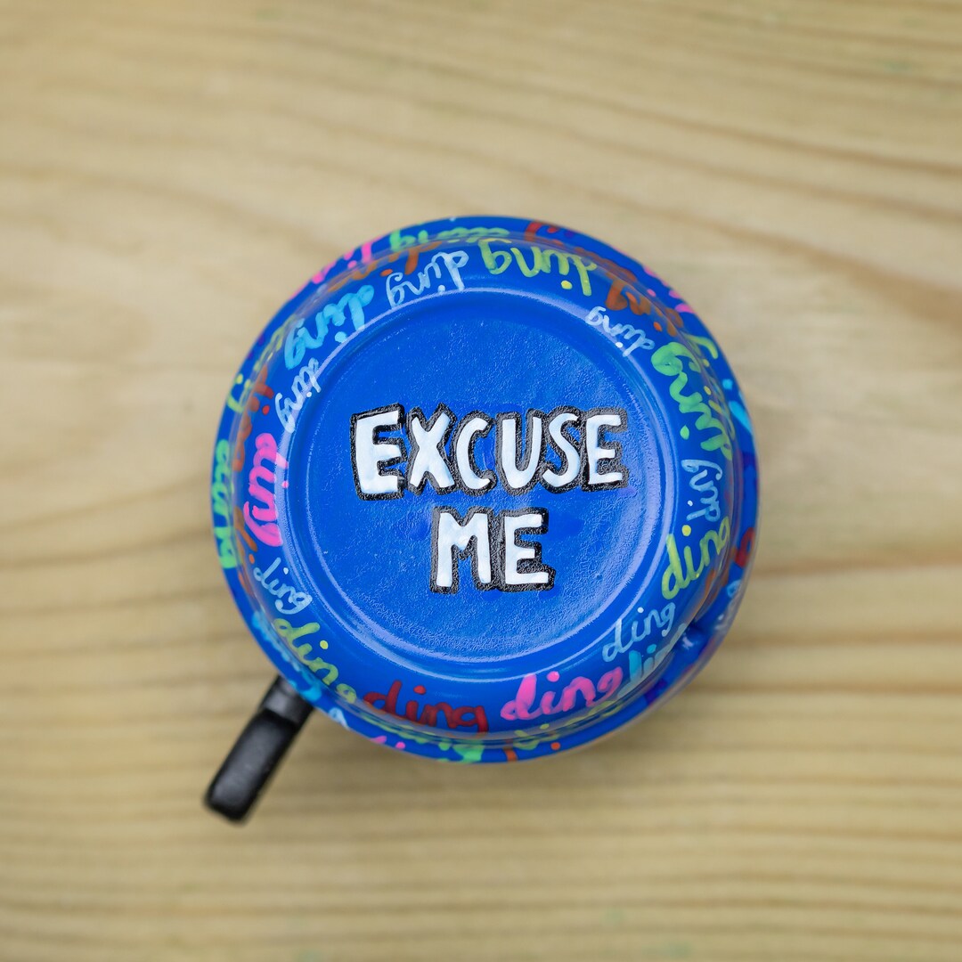 Hand Painted Bicycle Bell Excuse Me Blue - Etsy