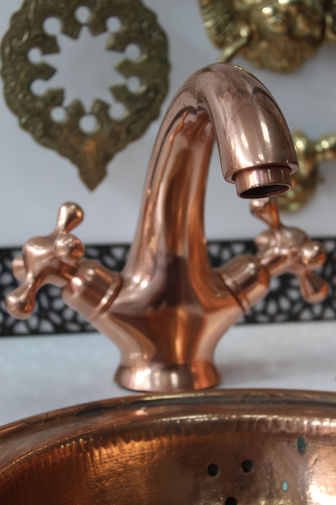 Handmade Single Hole Unlacquered Copper Bathroom Faucet With Etsy