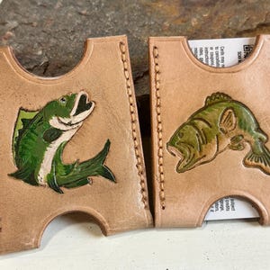 Leather Fish Genuine Leather Minimalist Card Wallet For Anglers