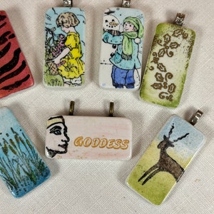 Pendentifs Domino recyclés
