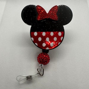 Finex 4 Pcs Set Mickey Mouse Minnie Mouse Winnie The Pooh Tigger  Retractable Badge Holder ID Badge Reel Clip On Card Holders