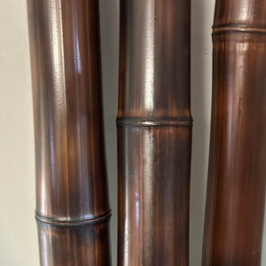 1.5” Diameter Dark Flame Cured Bamboo Poles (You choose length) CUT TO ORDER 1 ft, 2 ft, 3 ft, 4 ft, 5 ft, 6 ft, 7 ft, 8 ft