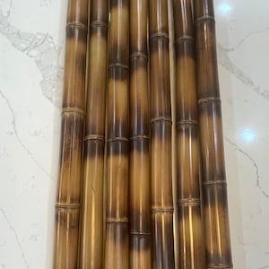 1 Flame Cured Bamboo Poles you Choose Length CUT TO ORDER