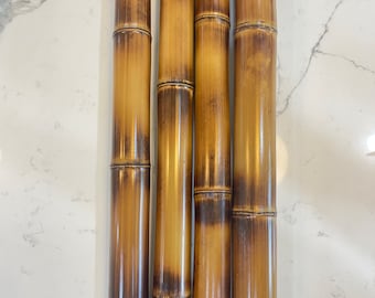 1.5” diameter Flame Cured Bamboo Poles (Set of 4): Natural Home Decor, Crafts